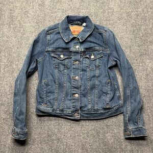 Levis Trucker Jacket Womens L Blue Classic Denim Medium Wash